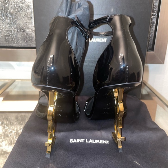 Opyum YSL Logo-Heel Sandals with Golden Hardware - Picture 3 of 9